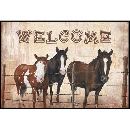 JENSENDISTRIBUTIONSERVICES Welcome Mat with Horses Indoor or Outdoor Mat MI55355